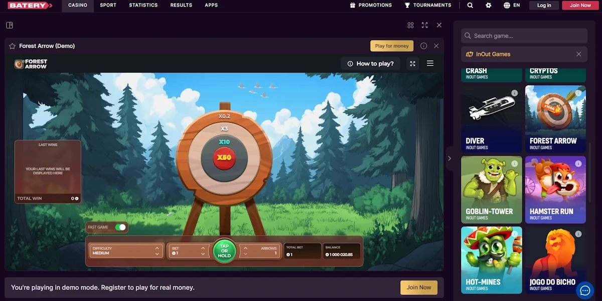 Forest arrow casino play